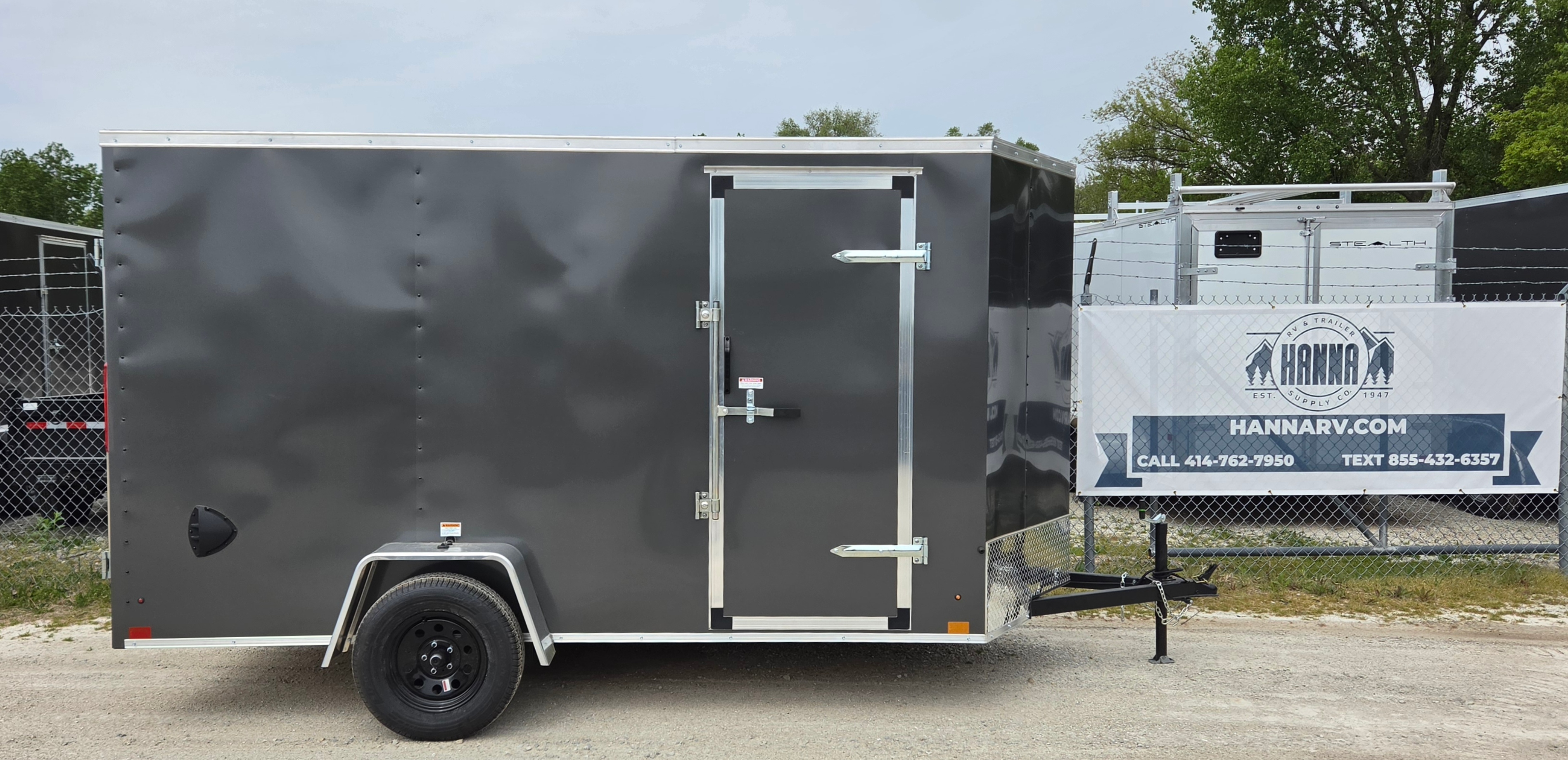 Cross Trailers 6X12 Arrow Wedge Single Axle Steel Cargo Trailer with Spring Assist Ramp Door- 6" Extra Height- Charcoal